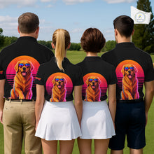 Load image into Gallery viewer, Personalized Golden Retriever Mens Golf Polo Shirt – Vintage Neon Golf Design NHT991