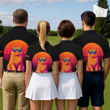 Load image into Gallery viewer, Personalized Funny Cat Mens Golf Polo Shirt – Vintage Neon Golf Design NHT992