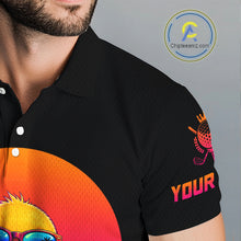 Load image into Gallery viewer, Personalized Funny Duck Cool Mens Golf Polo Shirt – Vintage Neon Golf Design