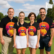 Load image into Gallery viewer, Personalized Funny Duck Cool Mens Golf Polo Shirt – Vintage Neon Golf Design NHT993