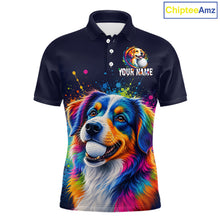 Load image into Gallery viewer, Personalized Australian Shepherd Mens Golf Polo Shirt - Custom Dog Lover Team Name Jersey