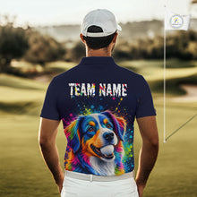 Load image into Gallery viewer, Personalized Australian Shepherd Mens Golf Polo Shirt - Custom Dog Lover Team Name Jersey