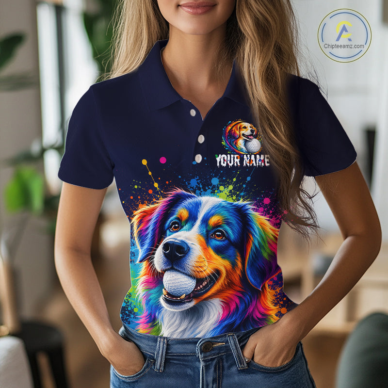 Personalized Australian Shepherd Womens Golf Polo Shirt - Custom Dog Lover Team Name Jersey NHT1011