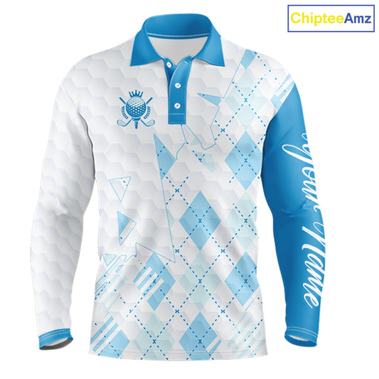 Personalized Golf Shirt Argyle Style – Custom Name Polo, Gift For Dad, Golfer Gift Idea NHT671