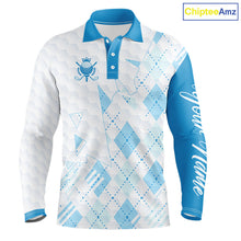 Load image into Gallery viewer, Personalized Golf Shirt Argyle Style – Custom Name Polo, Gift For Dad, Golfer Gift Idea NHT671
