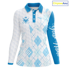 Load image into Gallery viewer, Personalized Womens Golf Shirt Argyle Style – Custom Name Polo, Gift For Mom, Golfer Gift Idea NHT671