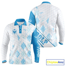 Load image into Gallery viewer, Personalized Golf Shirt Argyle Style – Custom Name Polo, Gift For Dad, Golfer Gift Idea NHT671