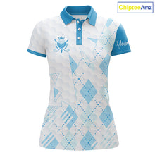 Load image into Gallery viewer, Personalized Womens Golf Shirt Argyle Style – Custom Name Polo, Gift For Mom, Golfer Gift Idea NHT671