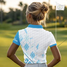 Load image into Gallery viewer, Personalized Womens Golf Shirt Argyle Style – Custom Name Polo, Gift For Mom, Golfer Gift Idea NHT671