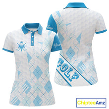 Load image into Gallery viewer, Personalized Womens Golf Shirt Argyle Style – Custom Name Polo, Gift For Mom, Golfer Gift Idea NHT671