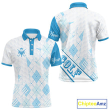 Load image into Gallery viewer, Personalized Golf Shirt Argyle Style – Custom Name Polo, Gift For Dad, Golfer Gift Idea NHT671