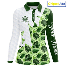 Load image into Gallery viewer, Personalized Womens Golf Shirt Tropical Style – Custom Name Polo, Gift For Mom, Golfer Gift Idea NHT673
