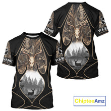 Load image into Gallery viewer, Deer Hunting Shirt 3D All Over Print Skull Deer Personalized Name, Hoodie Hunting For Men NHT363