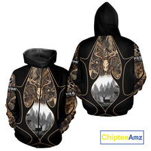Load image into Gallery viewer, Deer Hunting Shirt 3D All Over Print Skull Deer Personalized Name, Hoodie Hunting For Men NHT363