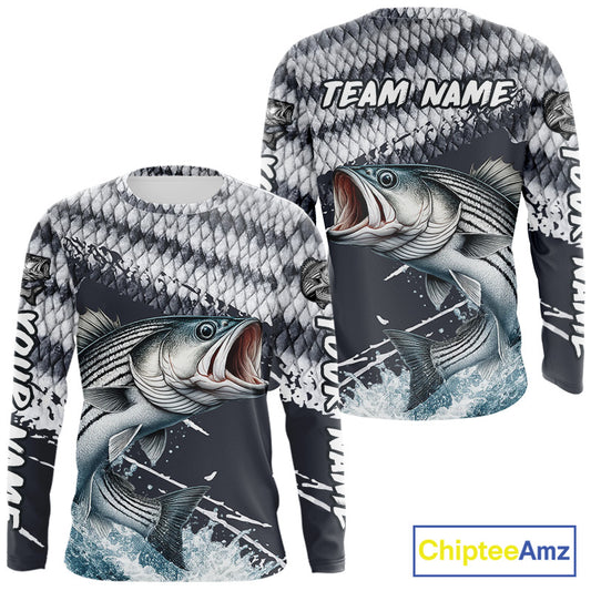 Striped Bass Striper Fishing Custom Performance Fishing Shirts, Fishing Jersey Shirt NHT537