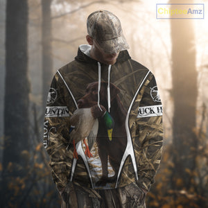 Duck Hunting Chocolate Lab 3D All Over Printed Camouflage Shirts, Duck Hunting Clothes NHT146
