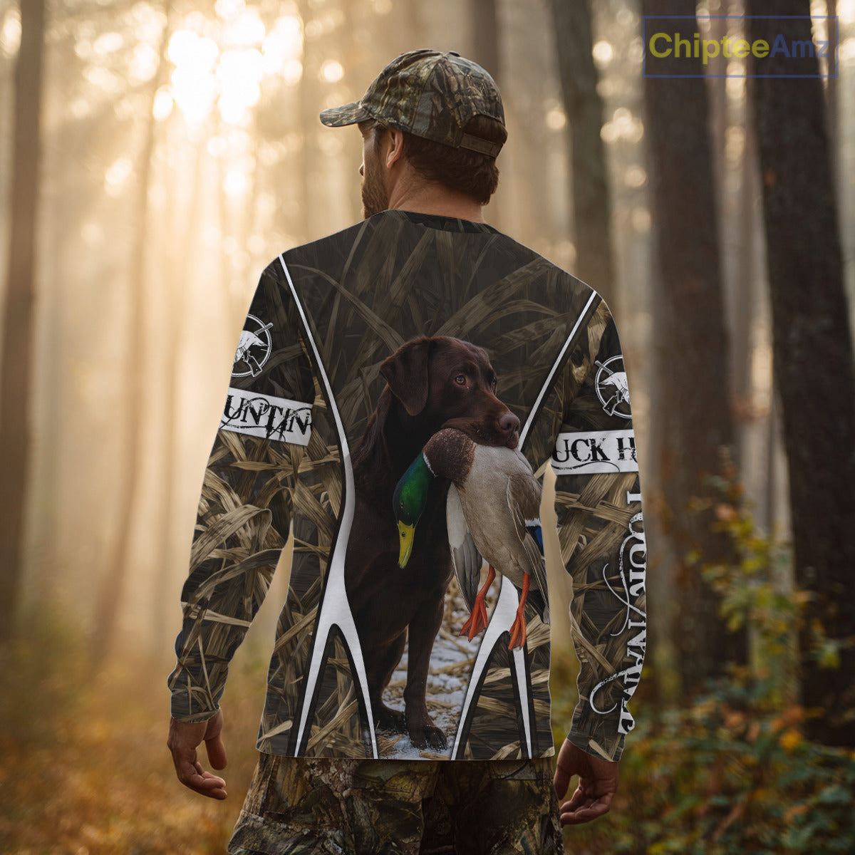 Duck Hunting Chocolate Lab 3D All Over Printed Camouflage Shirts, Duck Hunting Clothes NHT146