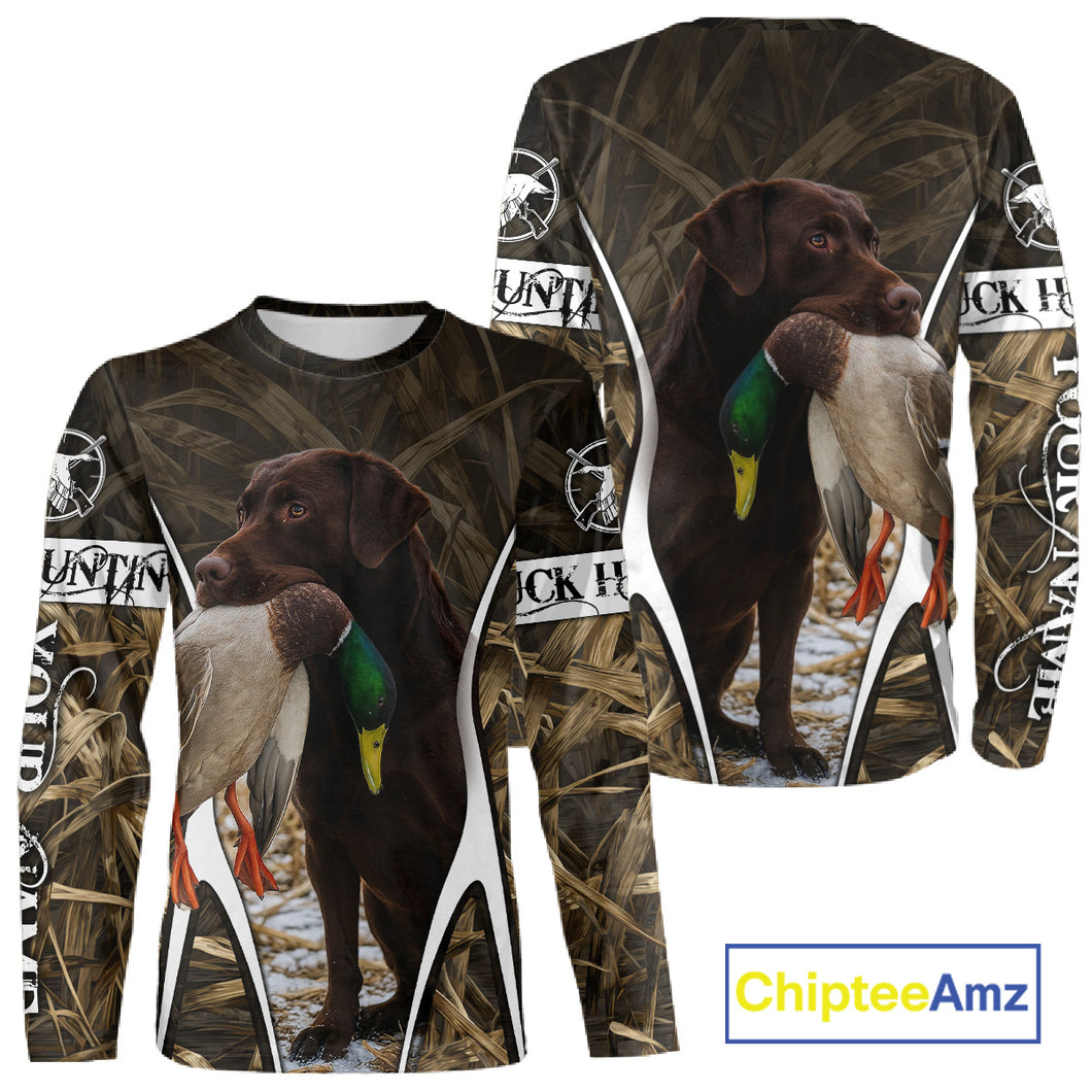 Duck Hunting Chocolate Lab 3D All Over Printed Camouflage Shirts, Duck Hunting Clothes NHT146