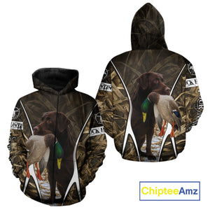 Duck Hunting Chocolate Lab 3D All Over Printed Camouflage Shirts, Duck Hunting Clothes NHT146