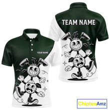 Load image into Gallery viewer, Green White Funny Golf Ball Pattern Mens Golf Polo Shirts Custom Golf Outfits Men, Green Golf Tops NHT785