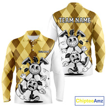 Load image into Gallery viewer, Funny Golf Ball Pattern Argyle Mens Golf Polo Shirts Custom Golf Outfits Men, Green Golf Tops NHT786