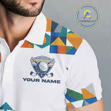 Load image into Gallery viewer, Colorful Geometric Custom Mens Golf Polo Shirts, Golf Jerseys For Golfer NHT840