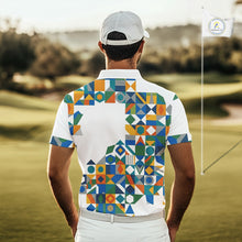 Load image into Gallery viewer, Colorful Geometric Custom Mens Golf Polo Shirts, Golf Jerseys For Golfer NHT840