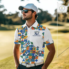 Load image into Gallery viewer, Colorful Geometric Custom Mens Golf Polo Shirts, Golf Jerseys For Golfer NHT840