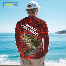 Load image into Gallery viewer, Largemouth Bass Fishing, Fishing Shirts Long Sleeve Scale, Fishing Gift |Red NHT391