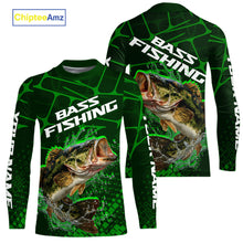 Load image into Gallery viewer, Largemouth Bass Fishing, Kid Fishing Shirts Long Sleeve Scale, Fishing Gift| Green NHT392
