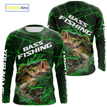 Load image into Gallery viewer, Largemouth Bass Fishing, Fishing Shirts Long Sleeve Scale, Fishing Gift | Green NHT392