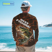 Load image into Gallery viewer, Largemouth Bass Fishing, Fishing Shirts Long Sleeve Scale, Fishing Gift | Orange NHT393
