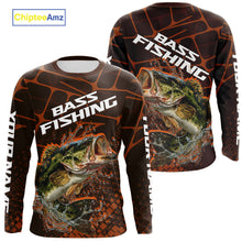 Load image into Gallery viewer, Largemouth Bass Fishing, Fishing Shirts Long Sleeve Scale, Fishing Gift | Orange NHT393