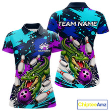 Load image into Gallery viewer, Custom Angry Alligator Bowling Jersey For Women, Bowling Uniform Bowling Team Shirts 