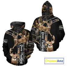 Load image into Gallery viewer, Best Deer Hunting Shirt Jumping Deer Custom Name Camo Clothes For Deer Hunters Gifts NHT187
