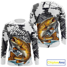Load image into Gallery viewer, Brown Trout Fishing Shirt Long Sleeve, Tournament Fishing Shirts, Trout Fly Fishing Shirt NHT449