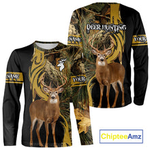 Load image into Gallery viewer, Deer Hunting 3D Black Camo Forest Custom Name All Over Print Shirt, Deer Hunting Gifts NHT208