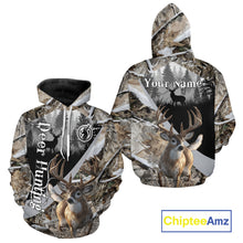 Load image into Gallery viewer, Whitetail Deer Hunting 3D All Over Print Winter Camo Shirt Custom Name Gifts For Hunter NHT215
