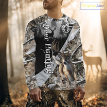 Load image into Gallery viewer, Whitetail Deer Hunting 3D All Over Print Winter Camo Shirt Custom Name Gifts For Hunter NHT215