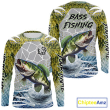 Load image into Gallery viewer, Beautiful Bass Fishing Shirts Long Sleeve Customize Name Fishing Personalized Gift NHT404