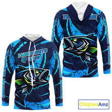 Load image into Gallery viewer, Blue Camo Largemouth Bass Fishing Jerseys, Custom Bass Performance Fishing Apparel NHT460