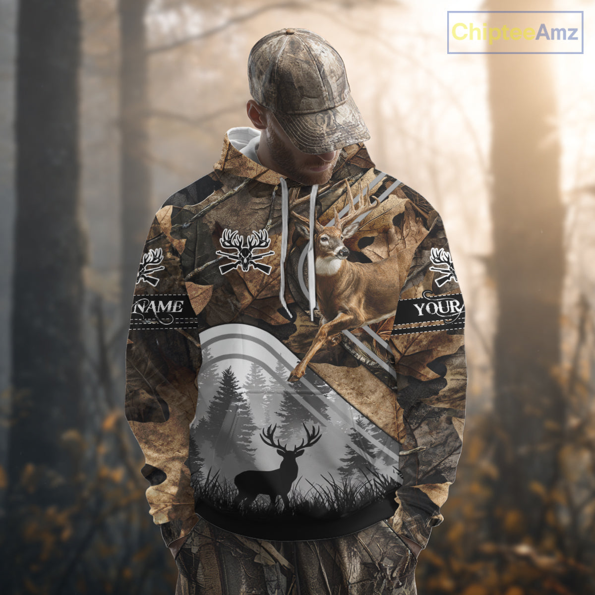 Personalized Deer Hunting Camouflage Pattern Hunter Gift, Deer Hunting Season Shirt NHT306