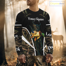 Load image into Gallery viewer, Duck Hunting With Black Lab Custom Name 3D All Over Print Shirt, Duck Hunting Shirt NHT145