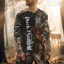 Load image into Gallery viewer, Duck Hunting with Chocolate Labrador Retriever All Over Printed Shirts, Lab Hunting Shirt NHT244