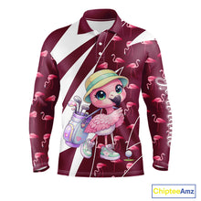 Load image into Gallery viewer, Cute Pink Flamingo Custom Pattern Funny Golf Shirts For Mens, Flamingo Golf Team Shirt NHT593