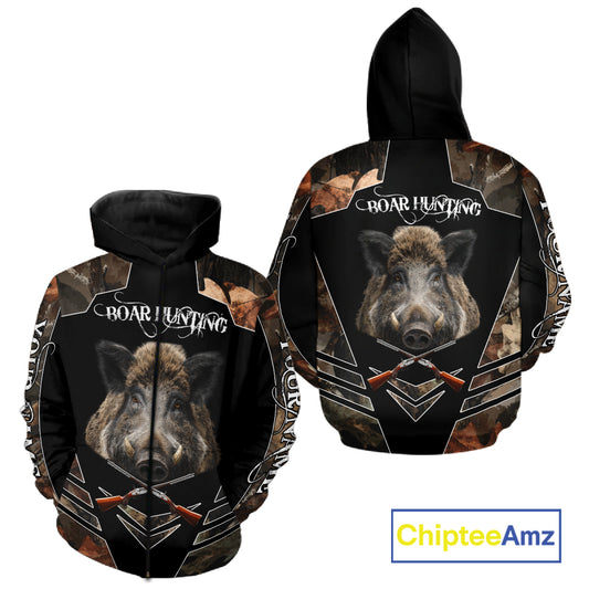 Personalized Wild Hog Hunting Camo Full Printing Shirts, Gift For Hunters NHT163