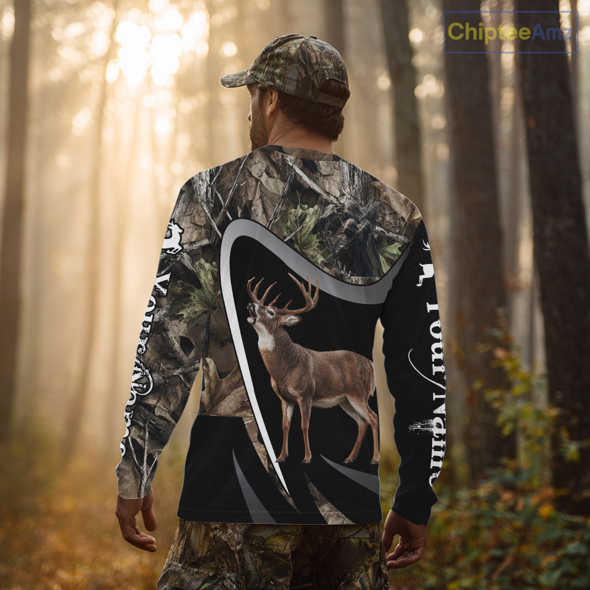 Grim Reaper Deer Hunting Shirt – Black Forest Camo 3D All Over Print for Whitetail Hunters NHT175