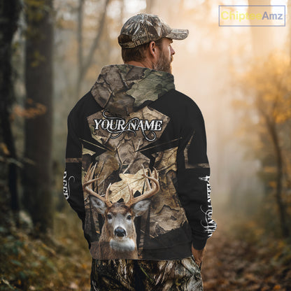 Whitetail Deer Hunting Camo Forest 3D All Over Printed Shirt, Personalized Hunting Shirt NHT277