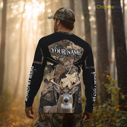 Whitetail Deer Hunting Camo Forest 3D All Over Printed Shirt, Personalized Hunting Shirt NHT277