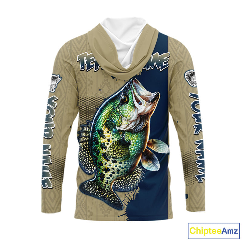 Personalized Crappie Hooded Fishing Shirts Long Sleeve For Men, Crappie Fishing Jerseys NHT510